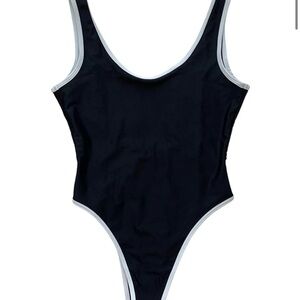 Black and White One-Piece Swimsuit